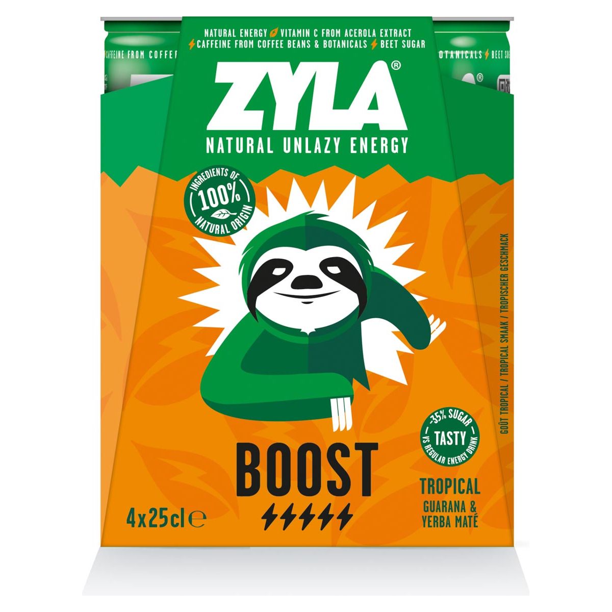 Zyla - Zyla Energy Drink Boost, tropisch, Blik von 25 Cl, Kämpfe Packung