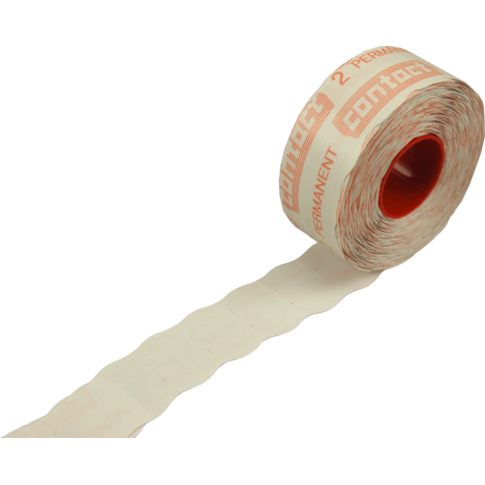 Kontakt - Etikett | Preisschild Papier dauerhaft 25x16mm | Weiß | 18 Rolle