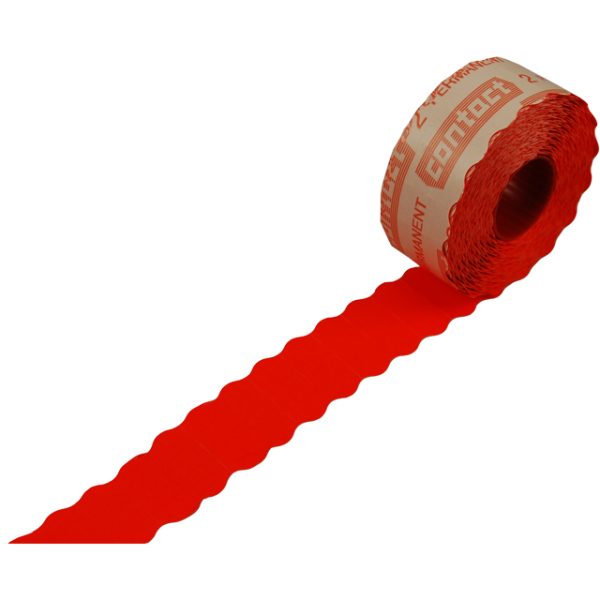 Contact -   pijsrol permanent G2 22x13mm fluor rood 24 x1500 stuks