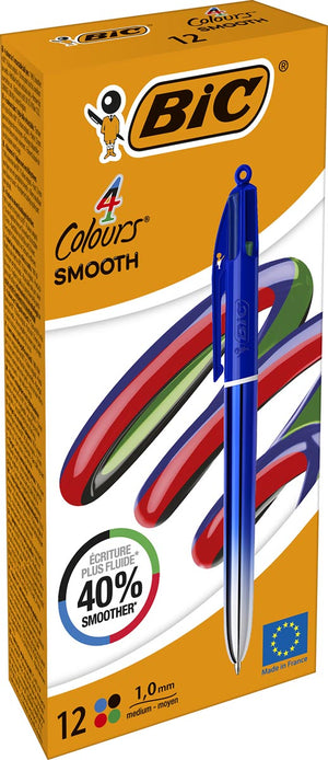 BIC -   Colours Smooth Gradiant 4-kleurenbalpen, medium, blauw