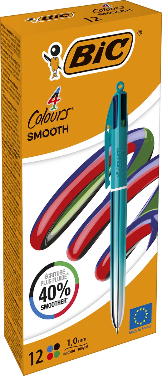BIC -   Colours Smooth Gradiant 4-kleurenbalpen, medium, groen