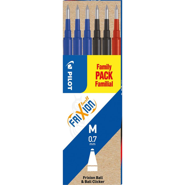 Pilot - refill for Frixion Ball and Frixion Ball Clicker, case with 6 pieces in classic colors