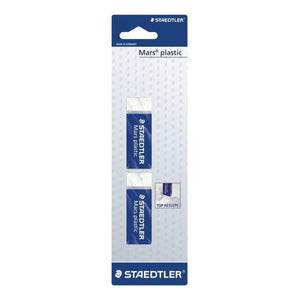 Staedtler -  gum Plastic, wit, blister van 2 stuks