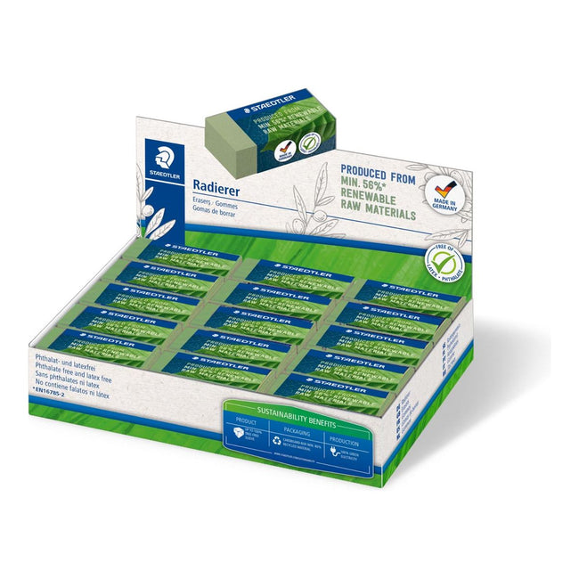 Staedtler - gum Eco, olijfgroen, ft 43 x 19 x 13 mm