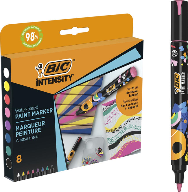 Bic -   Intensity paintmarker, levendige kleuren, set van 8 stuks