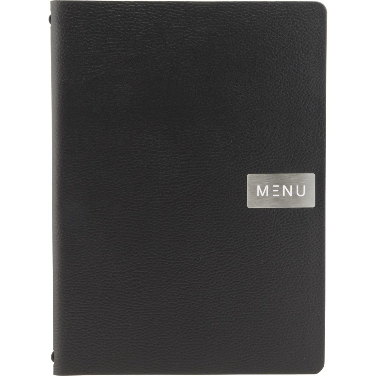 Securit - Carte de menu cuir brut, ft A4, noir