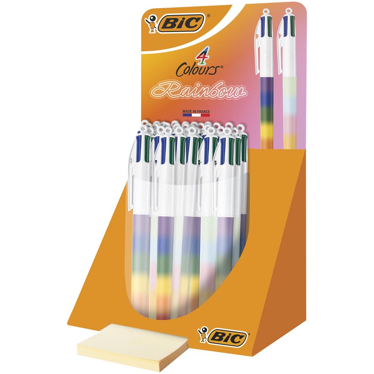 Bic - Colors Rainbow 4-color ballpoint pen, medium, display of 30 pieces