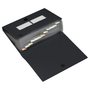 Quantore - Carpeta clasificadora con 12 compartimentos negra