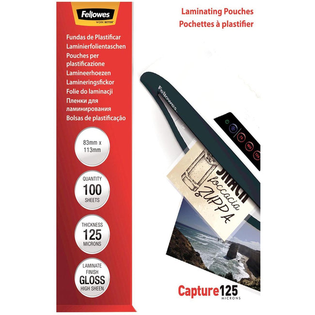 Fellowes - laminating pouch Capture125 ft 83 x 113 mm, 250 micron (2 x 125 micron), pack of 100