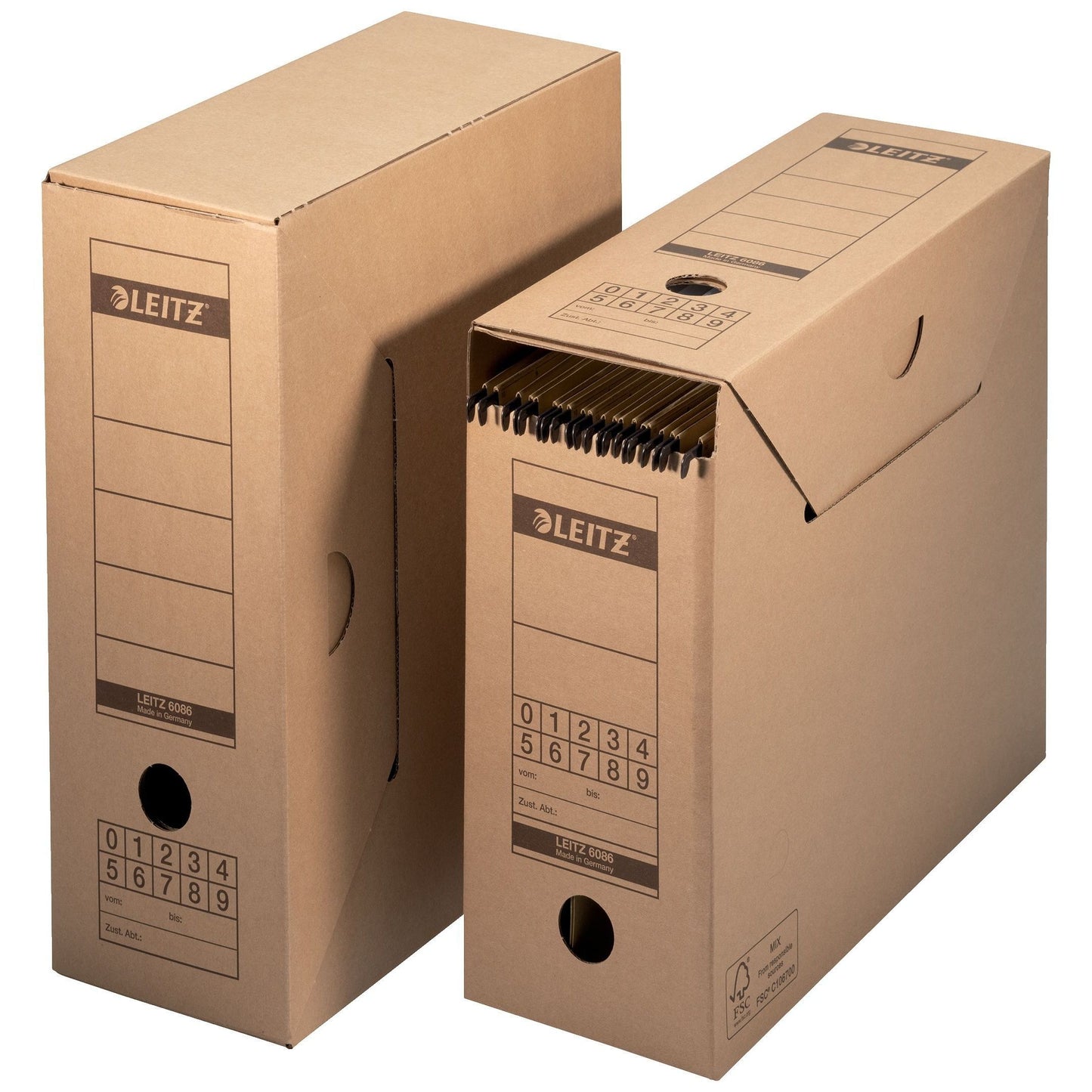 Leitz - Caja archivadora con tapa 120x275x325mm marrón natural