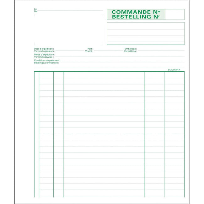 Exacompta - bestellingen, ft 21 x 18 cm, bilingue, dupli (50 x 2 vel)