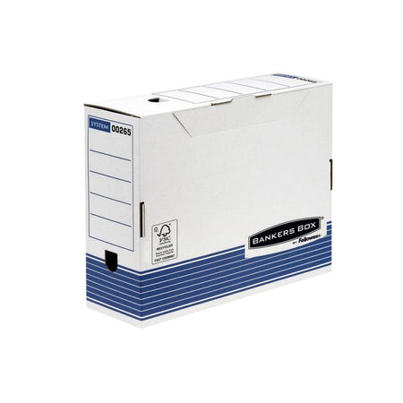 Bankers Box - Boîte d'archives System A4 100mm blanc bleu