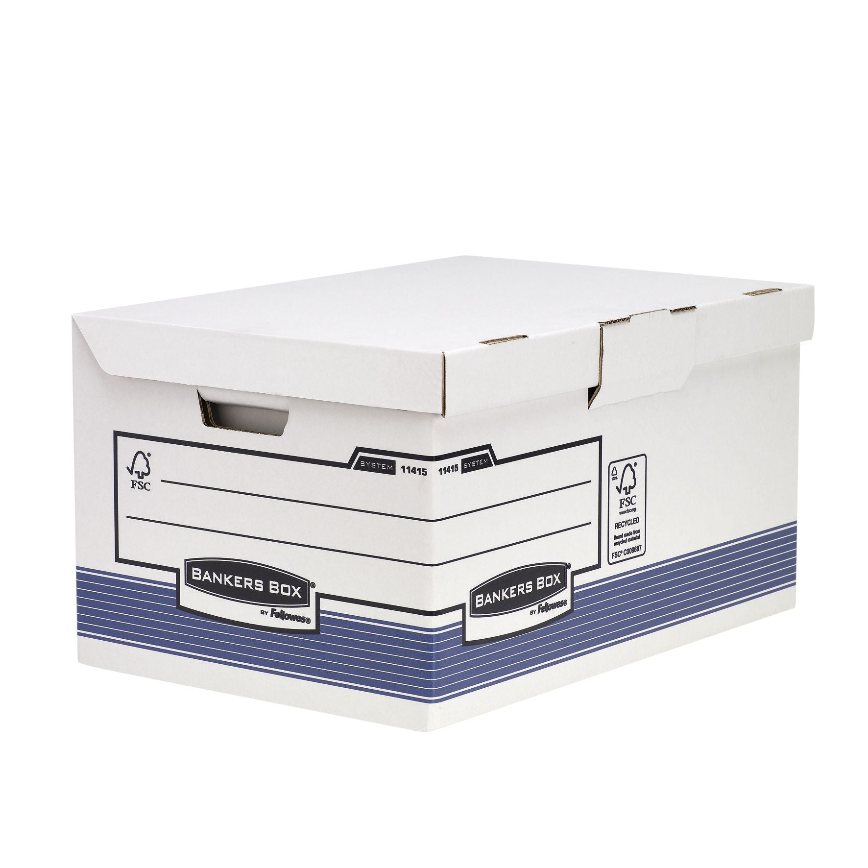 Bankers Box - Archivbox System Fold Flip Top Maxi Weiß Blau