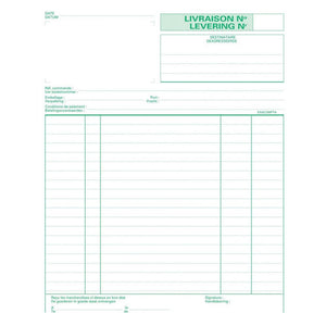 Exacompta -  leveringen, ft 21 x 18 cm, tripli (50 x 3 vel), tweetalig (NL/FR)