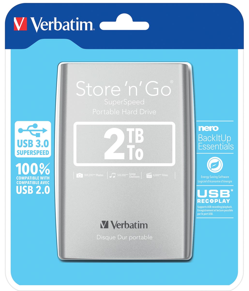 Wörtlich - wörtliche Festplatte 3.0 Store 'n' Go, 2 TB, Silber