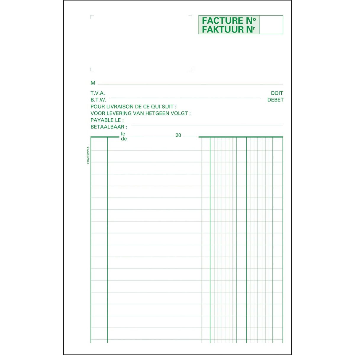 Exacompta - invoice book, ft 21 x 13.5 cm, bilingual, dupli (50 x 2 sheets)