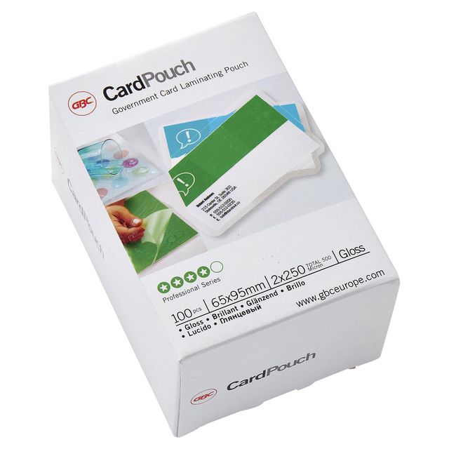 GBC -  Card Lamineerhoezen 65x95mm 2x250 micron Glanzend (100)