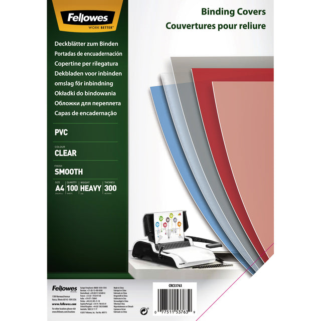 Fellowes - Voorblad A4 PVC 300micron 100 stuks