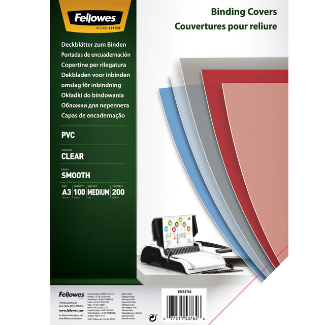 Fellowes - Fellowes A3 PVC 200Micron Prendre 100 pièces