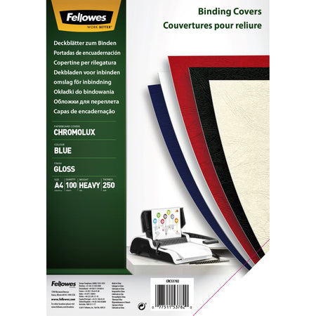 Fellowes - Copertina a4 chromolux 250gr blu