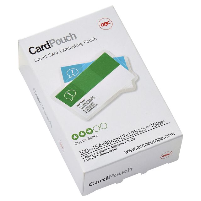 GBC - Busta plastificatrice per carte di credito 54x86mm 2x125micron