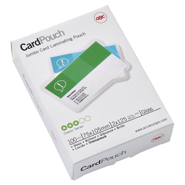 GBC - Laminating sleeve club card 75x105mm 2x125micron