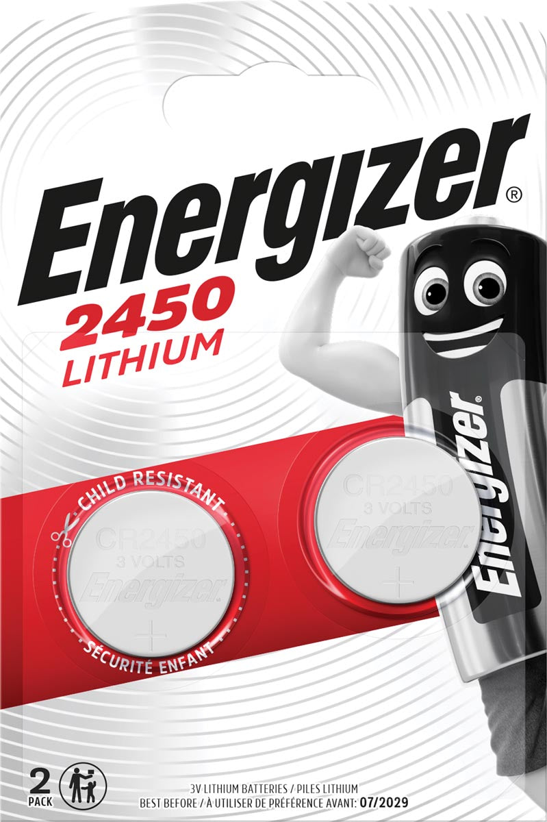 Energizer - pile bouton CR2450, blister de 2 pièces