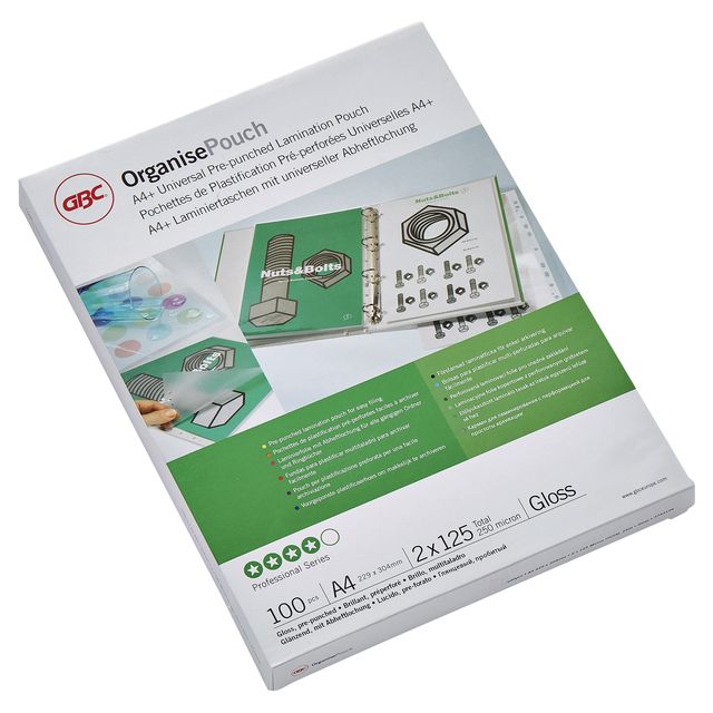 GBC - Sleeve di plastificazione a4 2x125micron 4 fori
