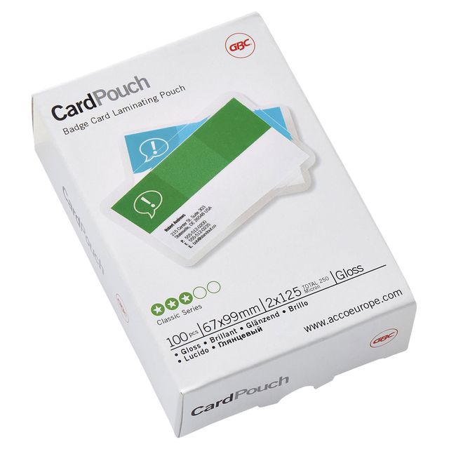 GBC -  Lamineerhoes  badge card 67x99mm 2x125micron
