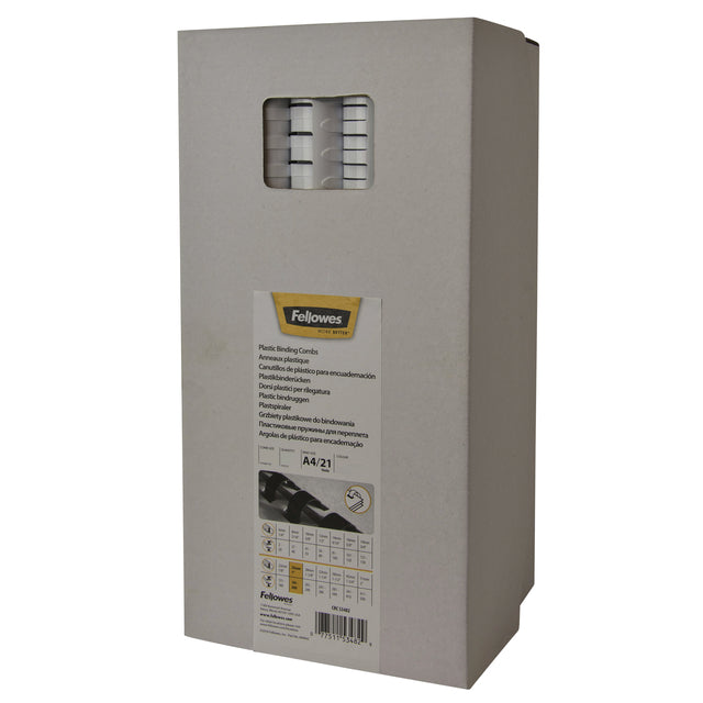 Fellowes - Dorso di rilegatura 19 mm 21 anelli a4 bianco