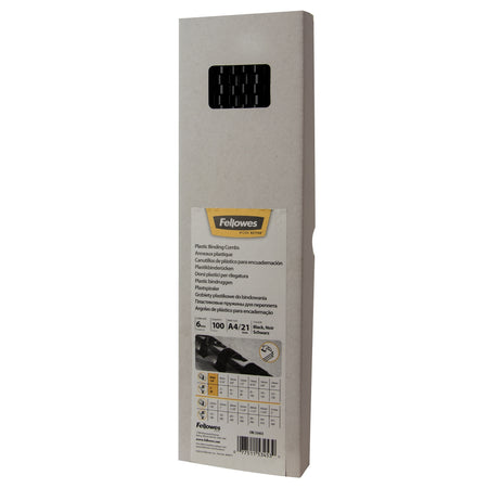 Fellowes -  Bindrug  6mm 21rings a4 zwart