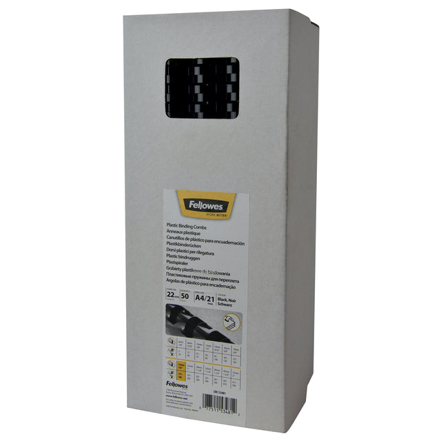 Fellowes - Dorso di rilegatura 22mm 21 anelli a4 nero