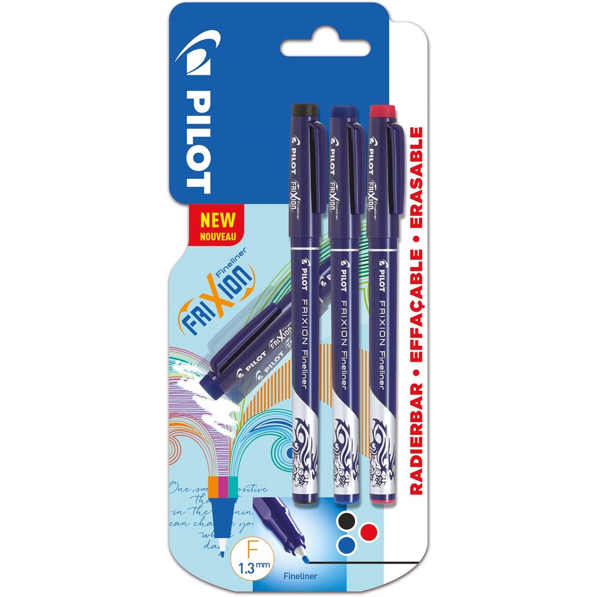 Pilot -  fineliner Frixion Basic, geassorteerde kleuren, set van 3 stuks