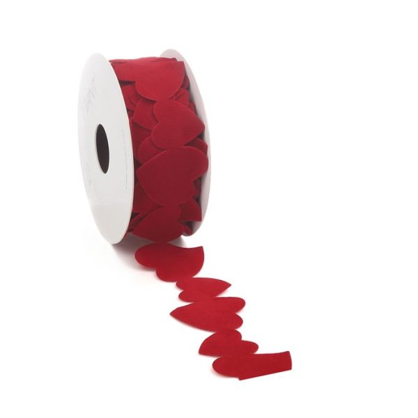 Band Vellu Herzband rot 38,5 mm x 5 Meter