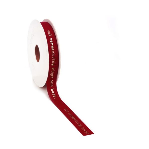 Vellu -   Vol verwachting ... lint rood 5mm x 15 meter