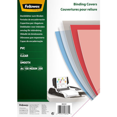 Fellowes -  omslagen, ft A4, PVC, 200 micron, pak van 100 stuks, transparant