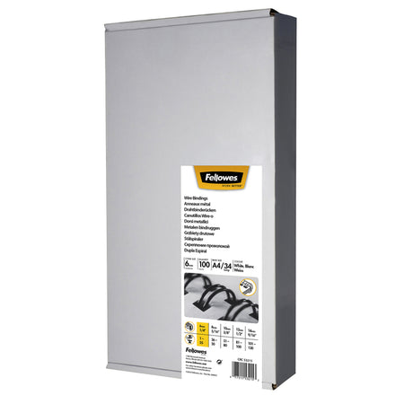 Fellowes -  Draadrug  6mm 34rings a4 wit