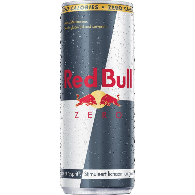 Red Bull - energiedrank, zero, blik van 25 cl, pak van 4 stuks