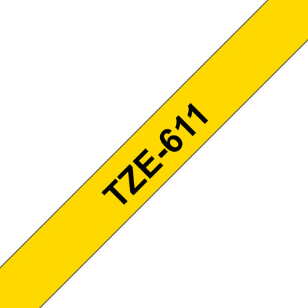 Brother -  TZE-611 labelprinter-e Zwart op geel