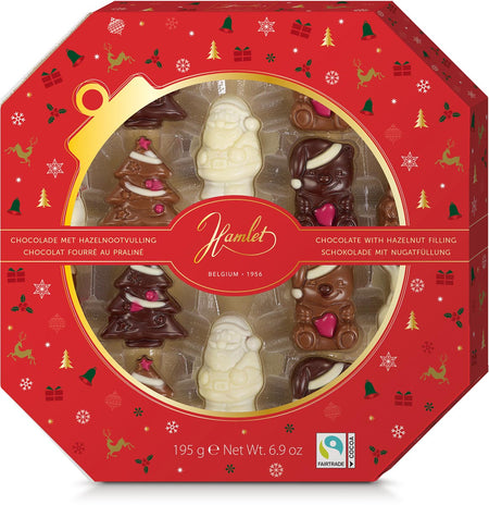 Hamlet -  chocolade kerstfiguurtjes, doos van 195 g