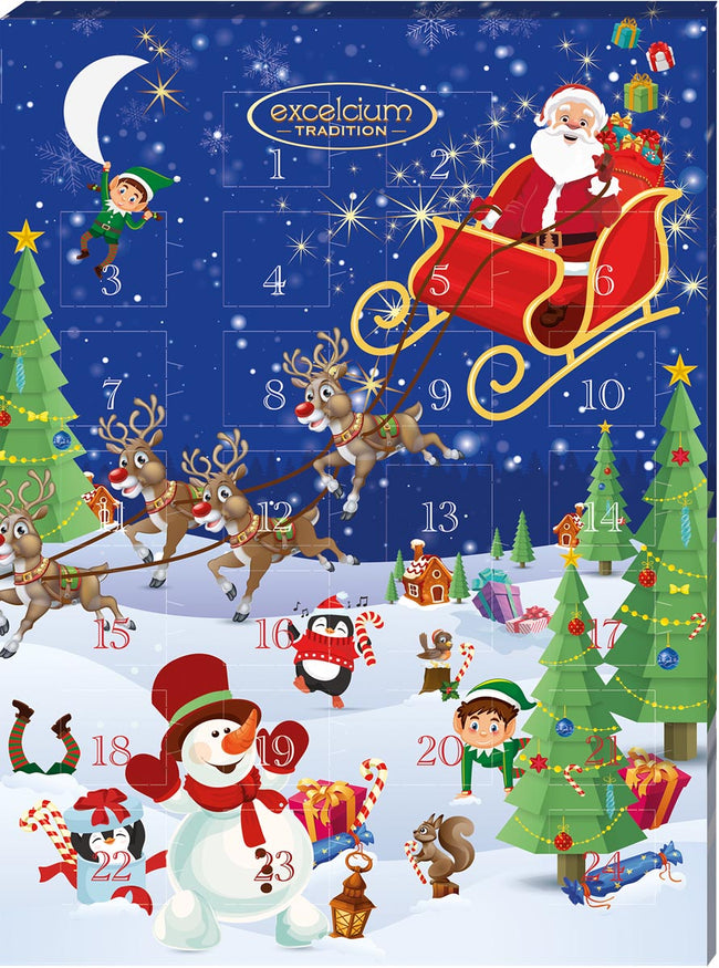 Excelcium -   chocolade adventskalender, doos van 65 gram