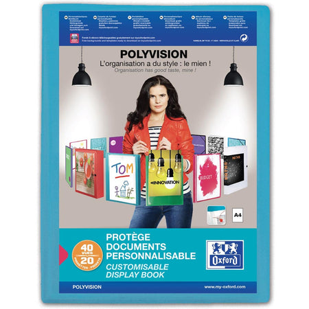 Oxford - lbum Polyvision A4 20 Beutel PP blau
