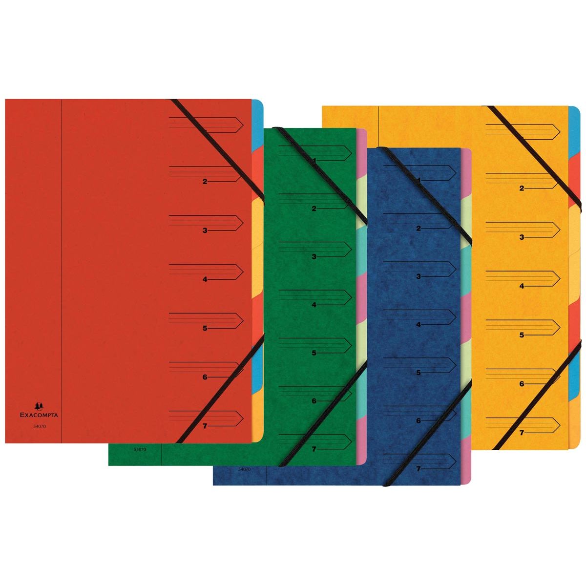 Exacompta - Sorting folder 7 parts, assorted colors