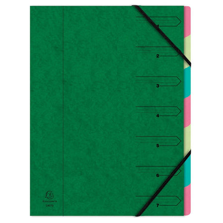 Exacompta - Cartella di smistamento 7 parti, verde