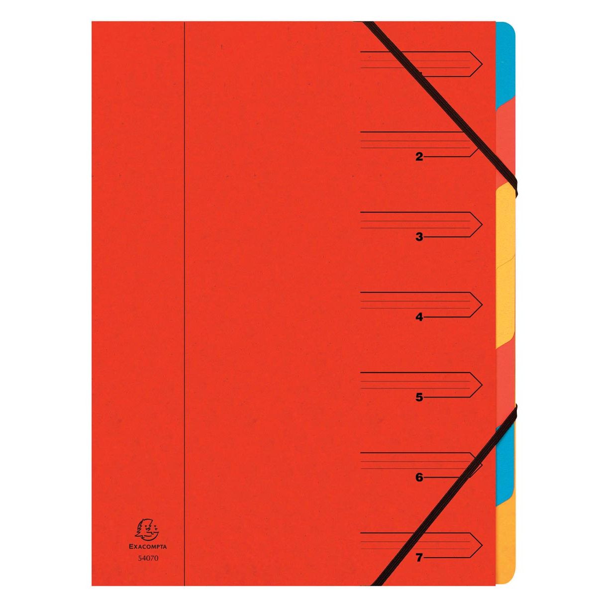 Exacompta - Sorting folder 7 parts, red
