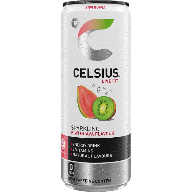 Celsius -   Kiwi Guave, blik van 25 cl, pak van 12 stuks