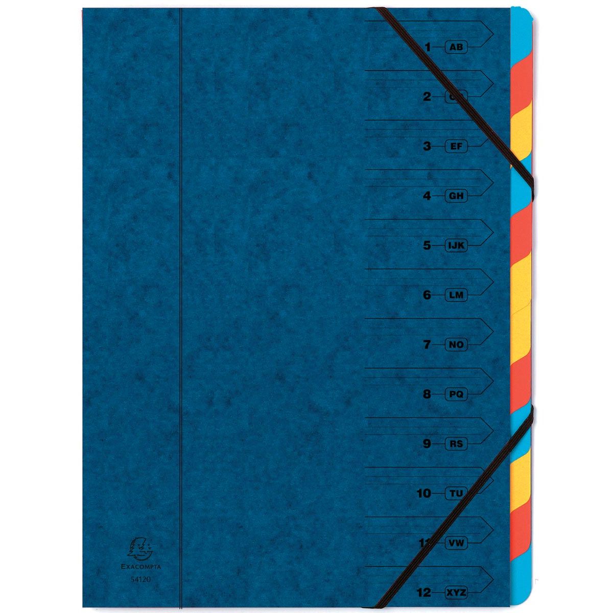 Exacompta - Cartella di smistamento 12 parti, blu