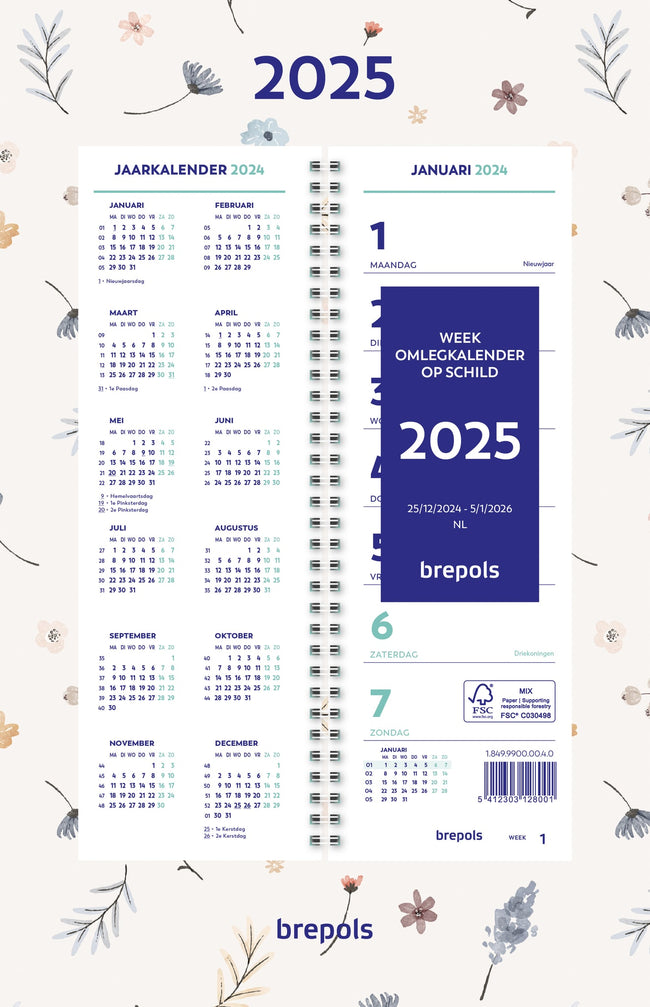 Brepols -  Weekkalender 2027  190x130 spiraal 7d/1p