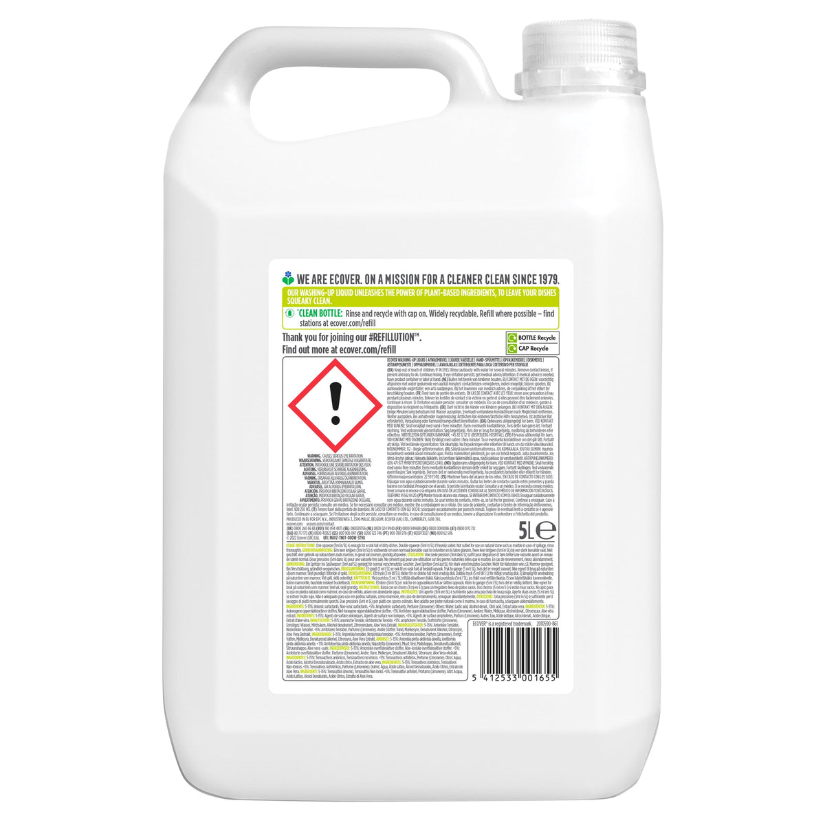 Ecover -  Afwasmiddel  citroen aloe vera 5l | 4 stuks