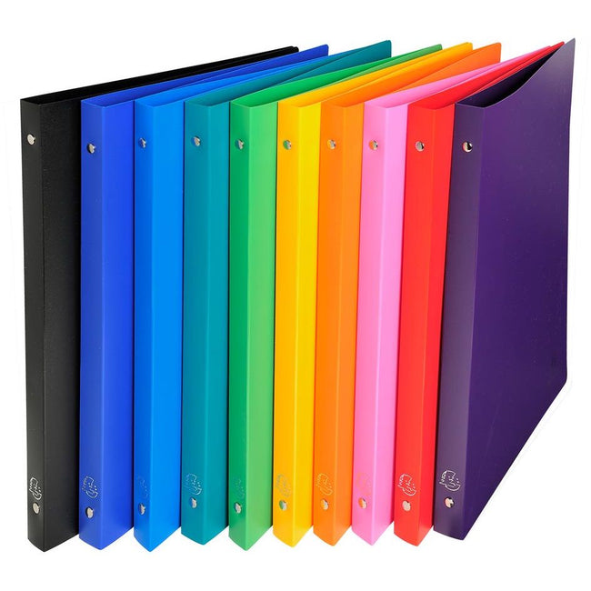 Exacompta - classeur à anneaux opaque, ft A4, 2 anneaux de 1,5 cm, coloris assortis